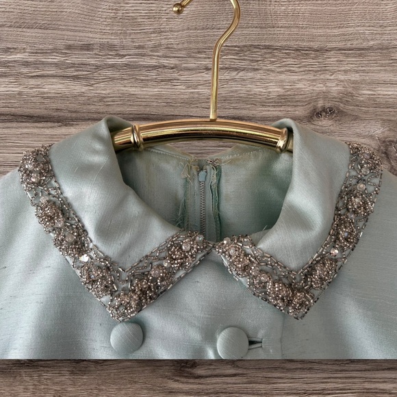 🌸 "Elegant Mint Ensemble" Vintage Dress and Jacket Set 🌸 - Picture 8 of 14